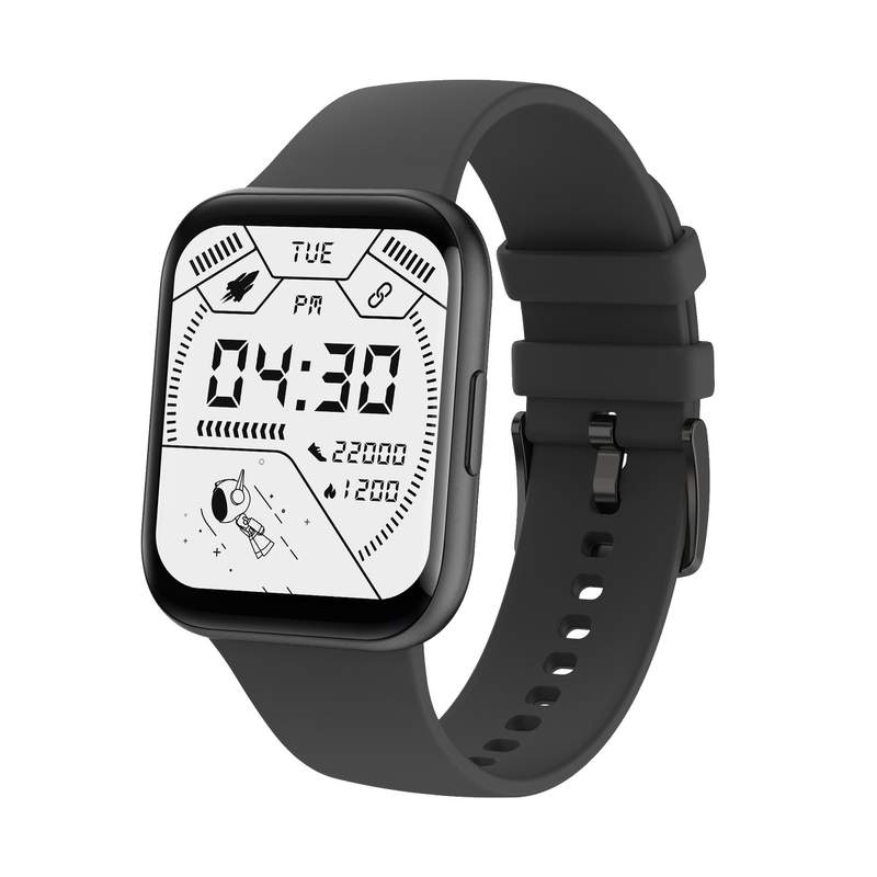 Montre SMARTY 2.0 trendy mixte connecté métal bracelet silicone noir - vue D1