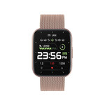 Montre SMARTY 2.0 trendy mixte connecté boîtier métal doré rose bracelet métal doré rose maille milanaise - vue 1