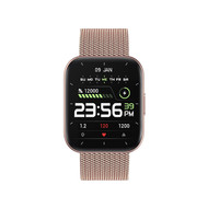 Montre SMARTY 2.0 trendy mixte connecté boîtier métal doré rose bracelet métal doré rose maille milanaise