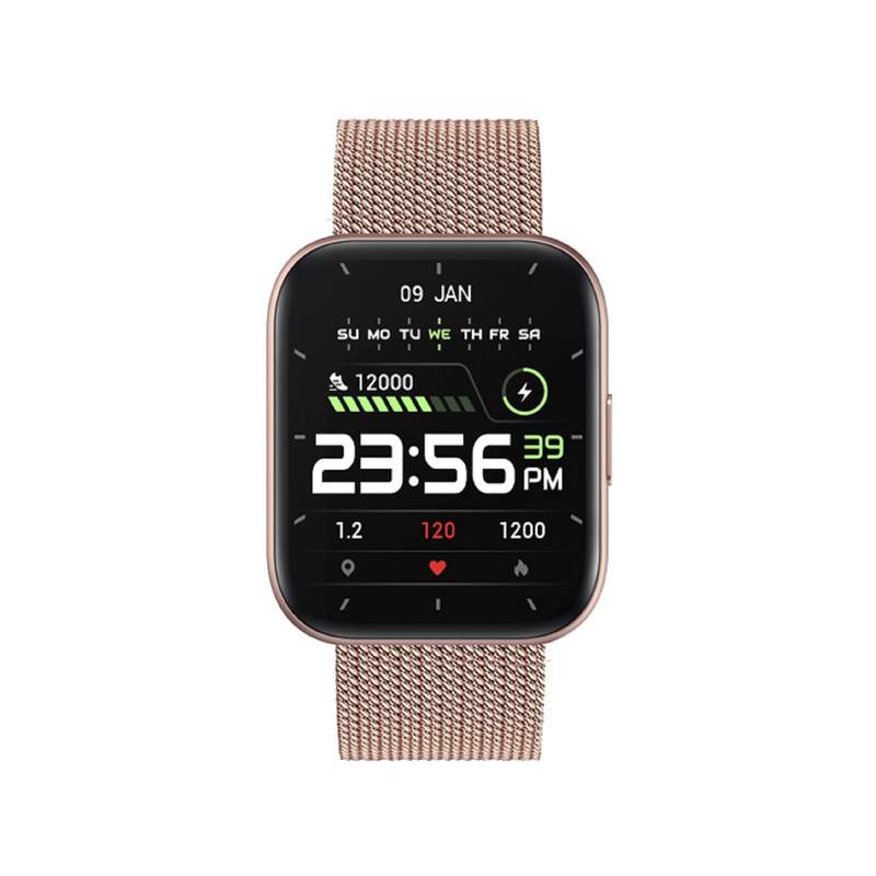 Montre SMARTY 2.0 trendy mixte connecté boîtier métal doré rose bracelet métal doré rose maille milanaise - vue 1