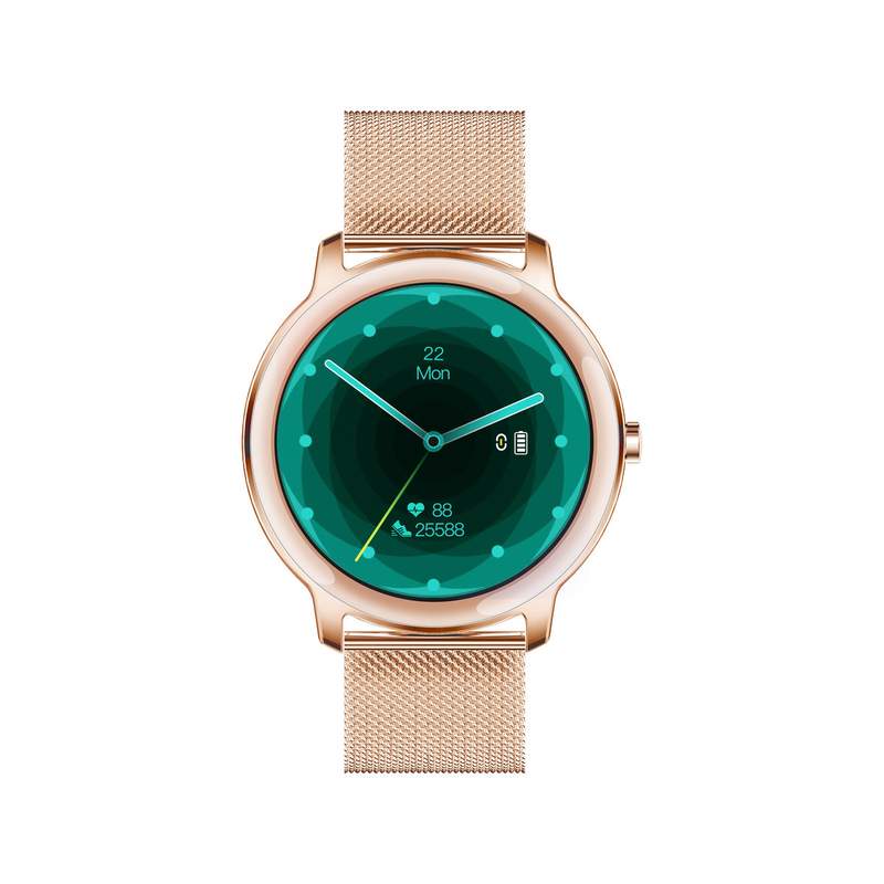 Montre SMARTY 2.0 elegance mixte connecté métal  bracelet acier doré rose maille milanaise - vue 1
