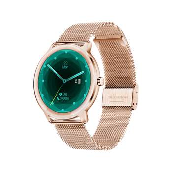SMARTY 2.0 elegantie gemengd verbonden metalen armband roze goud roestvrij staal Milanese schakel horloge