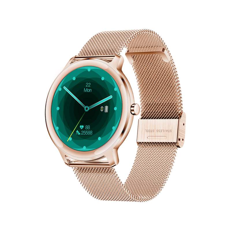 Montre SMARTY 2.0 elegance mixte connecté métal  bracelet acier doré rose maille milanaise - vue 2