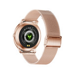 Montre SMARTY 2.0 elegance mixte connecté métal  bracelet acier doré rose maille milanaise - vue 3