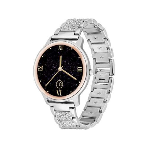 Montre SMARTY 2.0 elegance mixte connecté, métal bracelet acier maille milanaise