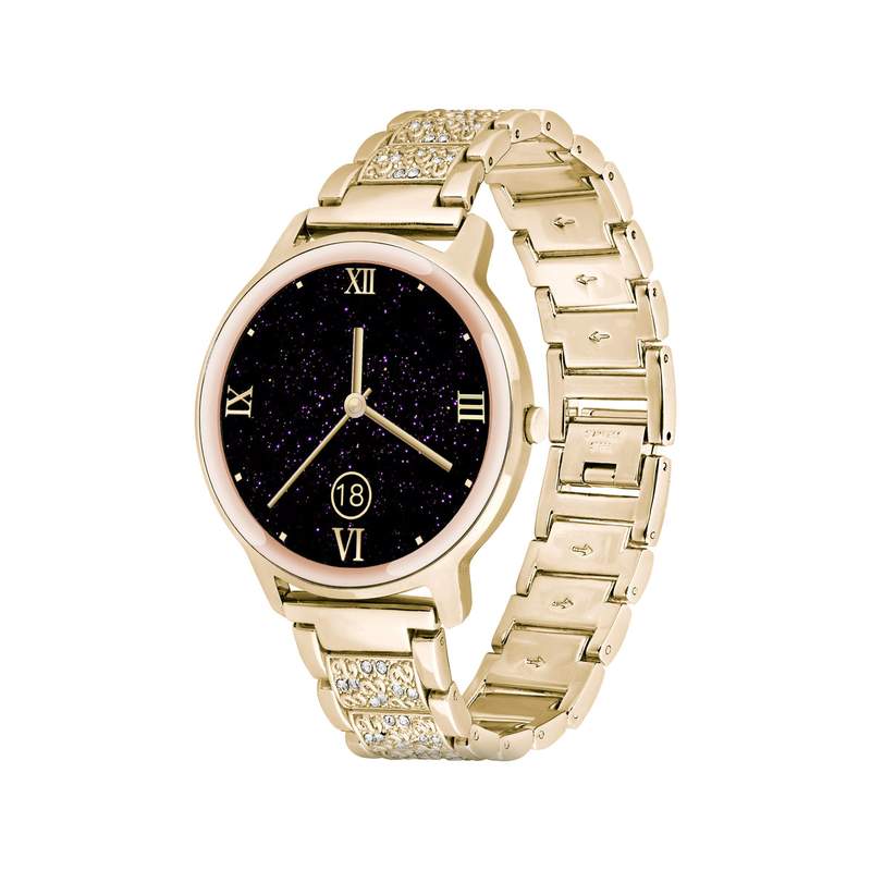 Montre SMARTY 2.0 elegance mixte connecté bracelet métal doré - vue 1