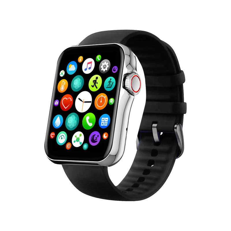 Montre SMARTY 2.0 new standing mixte connecté métal bracelet silicone noir - vue 1