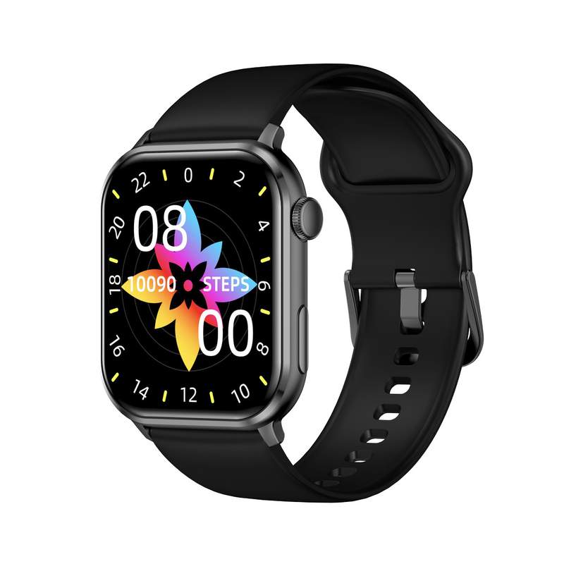 Montre SMARTY 2.0 training mixte connecté métal bracelet silicone noir - vue D1