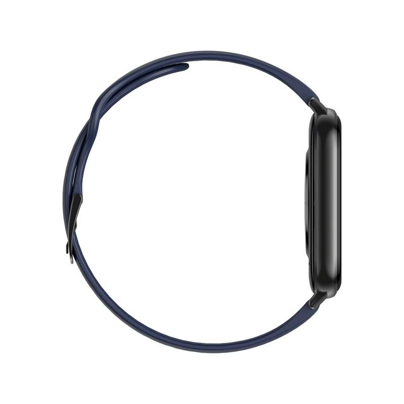 Montre SMARTY 2.0 training mixte connecté métal noir bracelet silicone bleu fonce - vue 2