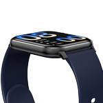 Montre SMARTY 2.0 training mixte connecté métal noir bracelet silicone bleu fonce - vue D2