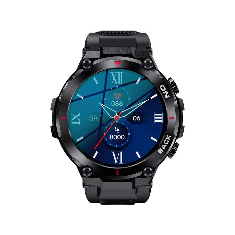 Montre SMARTY 2.0 pull up mixte connecté métal noir bracelet silicone noir - vue 1