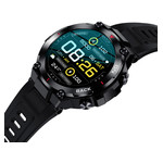 Montre SMARTY 2.0 pull up mixte connecté métal noir bracelet silicone noir - vue 2