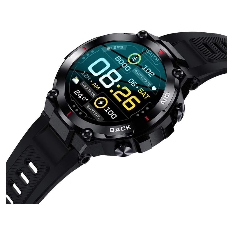 Montre SMARTY 2.0 pull up mixte connecté métal noir bracelet silicone noir - vue 2