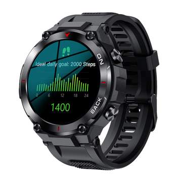 SMARTY 2.0 pull up horloge aangesloten zwart metaal zwarte siliconen band