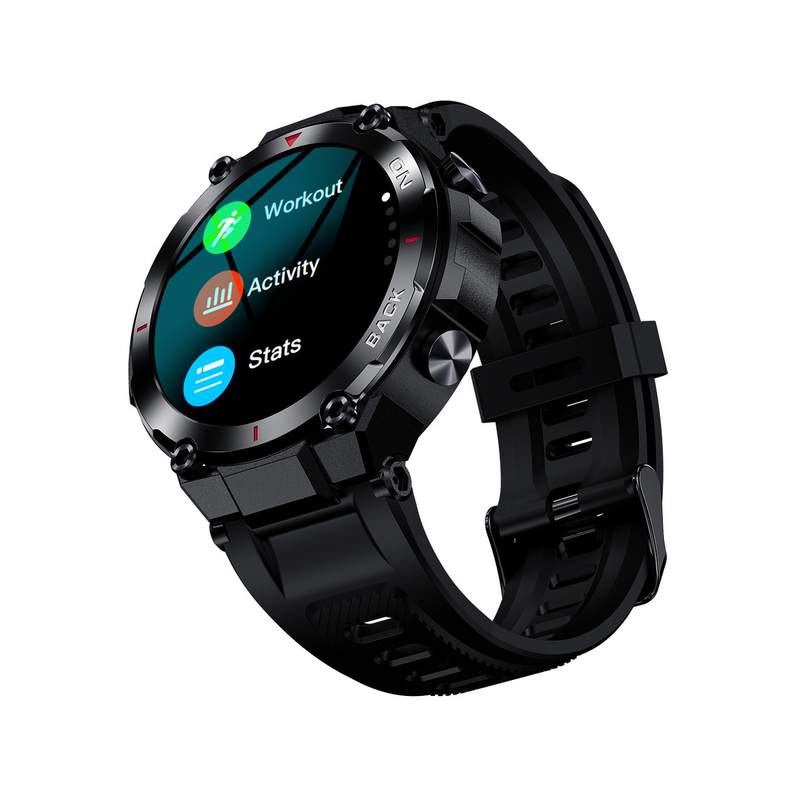 Montre SMARTY 2.0 pull up mixte connecté métal noir bracelet silicone noir - vue D4