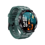 Montre SMARTY 2.0 pull up mixte connecté métal noir bracelet silicone vert - vue 2