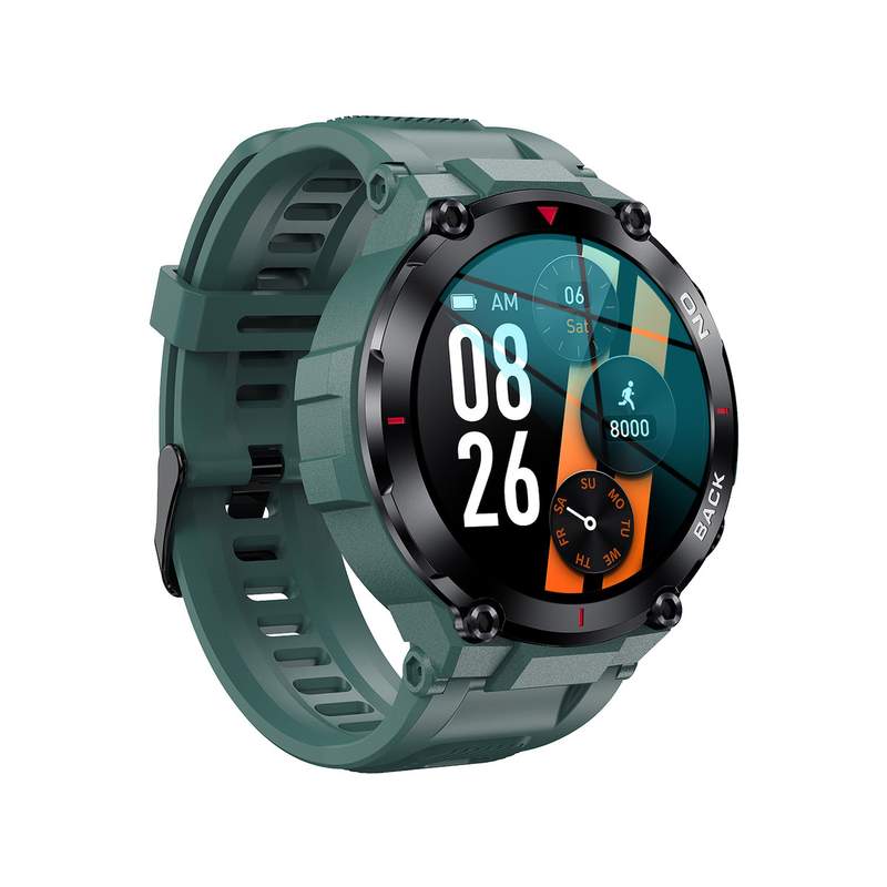 Montre SMARTY 2.0 pull up mixte connecté métal noir bracelet silicone vert - vue 2