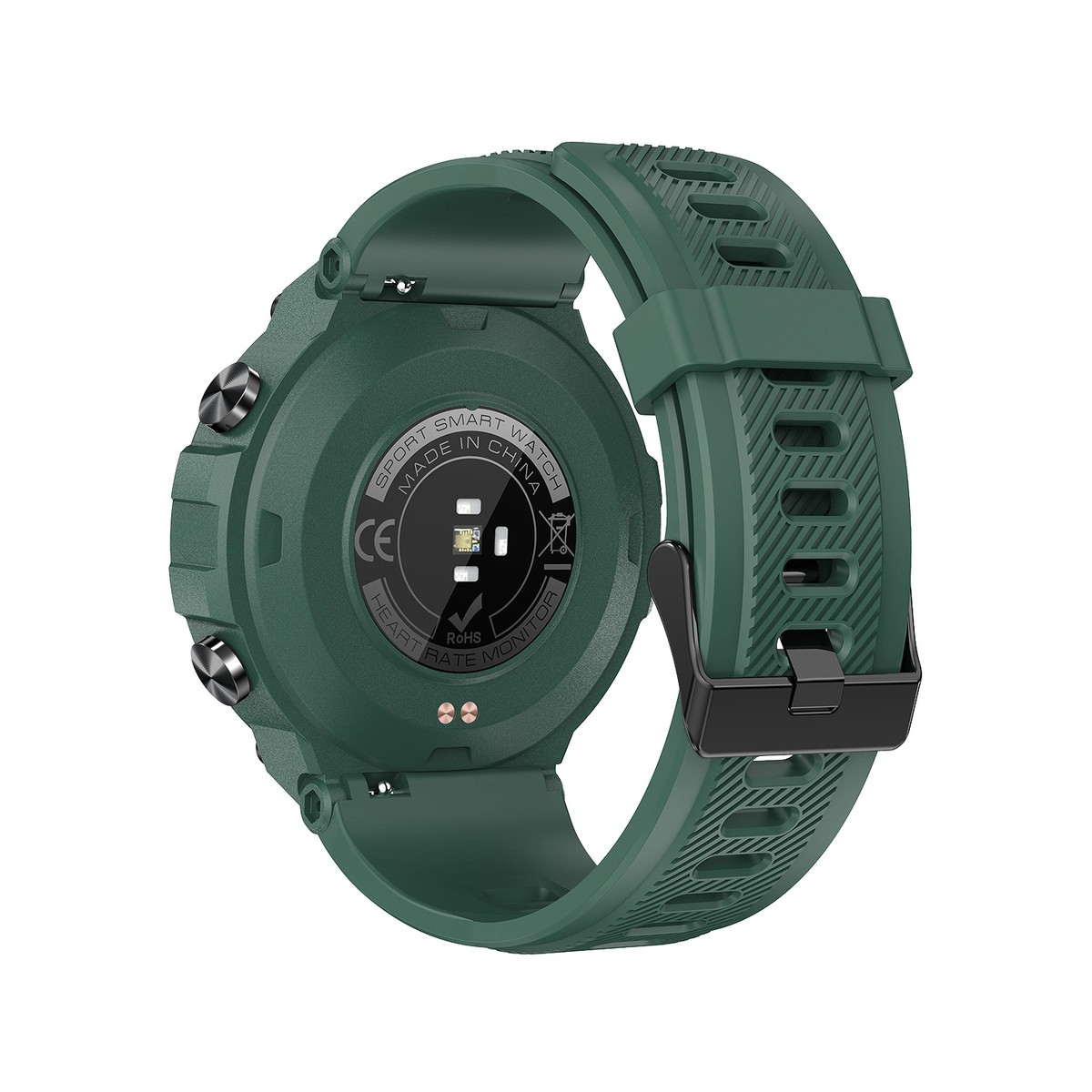 Montre SMARTY 2.0 pull up mixte connecté métal noir bracelet silicone vert - vue 3