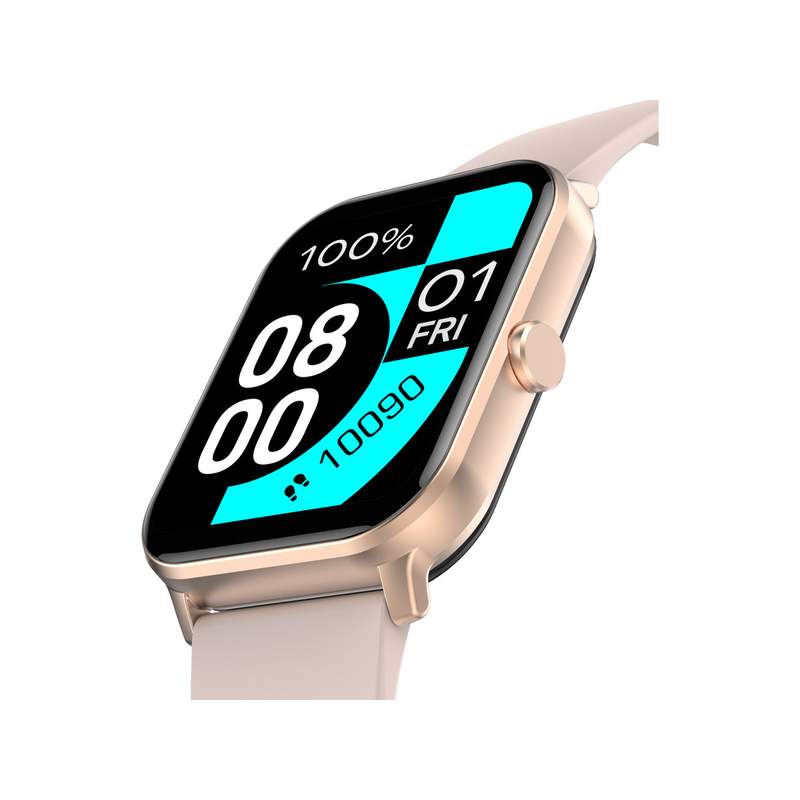 Montre SMARTY 2.0 team mixte connecté métal doré rose bracelet silicone rose - vue D4