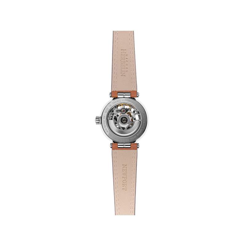 Montre HERBELIN Newport Automatic femme automatique acier bracelet cuir marron - vue 3