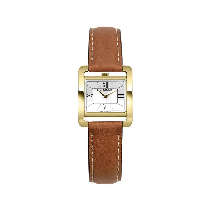 Montre HERBELIN Vème avenue femme bracelet cuir marron - vue 1