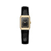 Montre HERBELIN Art Deco femme acier doré jaune bracelet cuir noir - vue V1
