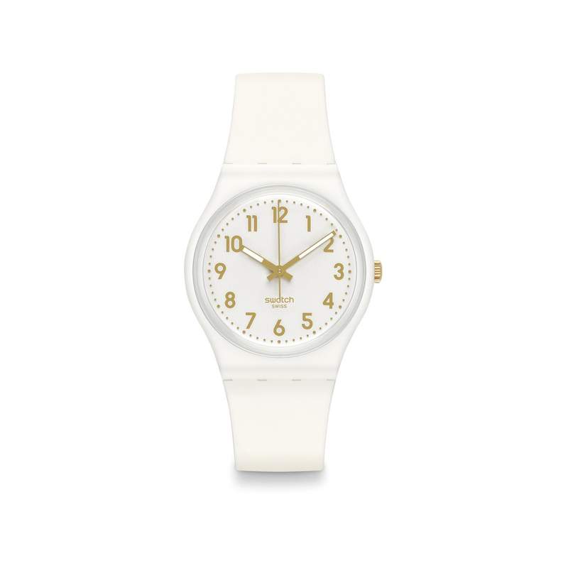Montre Swatch femme matériaux biosourcés blancs - vue 1
