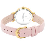 Montre PIERRE LANNIER Ligne Pure femme acier doré bracelet cuir rose pale - vue 3