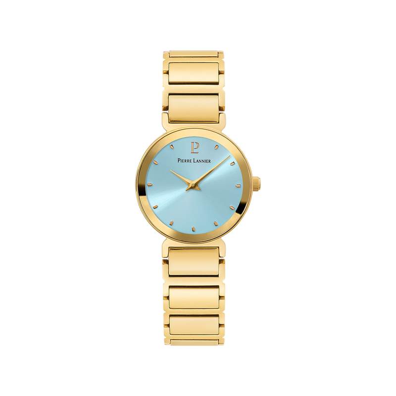 Montre PIERRE LANNIER ligne pure femme bracelet acier doré jaune - vue 1