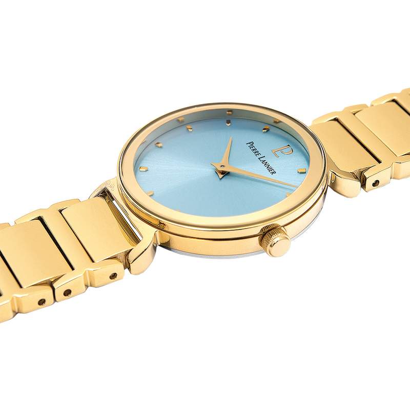 Montre PIERRE LANNIER ligne pure femme bracelet acier doré jaune - vue 2