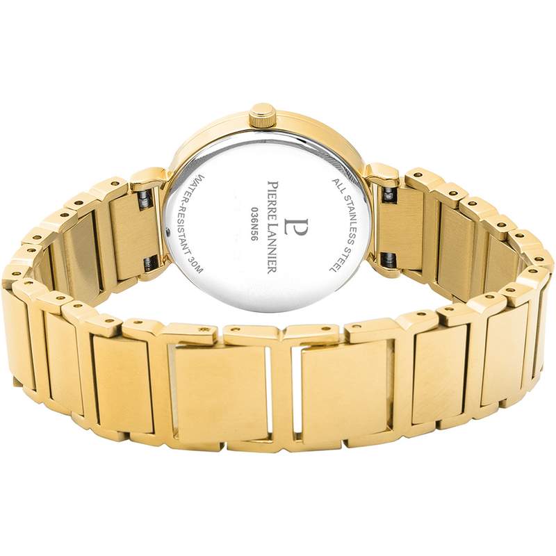 Montre PIERRE LANNIER ligne pure femme bracelet acier doré jaune - vue 3