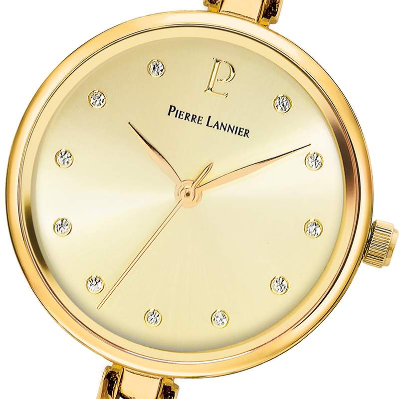 Montre PIERRE LANNIER Leia femme bracelet acier doré jaune - vue D1