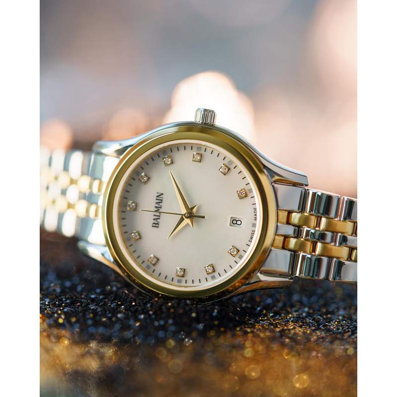 Montre BALMAIN Beleganza femme bracelet acier bicolore jaune - vue D2