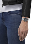 Montre TISSOT t-sport femme bracelet acier gris - vue porté 1