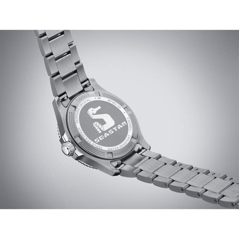 Montre TISSOT T-SPORT SEASTAR 1000 mixte cadran noir bracelet acier inoxydable - vue D2