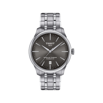 Montre TISSOT t-classic mixte automatique bracelet acier gris - vue 1