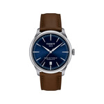 Montre TISSOT t-classic mixte automatique acier bracelet cuir marron - vue 1