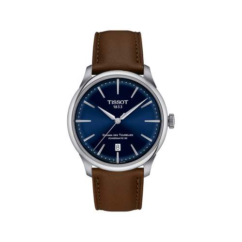 Montre TISSOT t-classic mixte automatique acier bracelet cuir marron