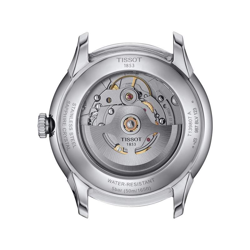 Montre TISSOT t-classic mixte automatique acier bracelet cuir marron - vue 3
