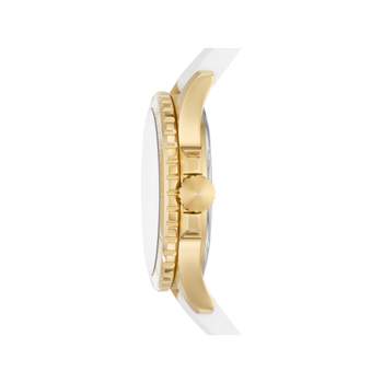 FOSSIL FB-01 ladies' watch stainless steel white silicone bracelet