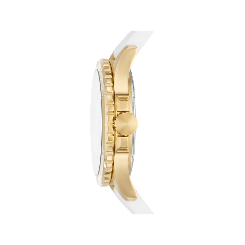 Montre FOSSIL FB-01 femme acier bracelet silicone blanc - vue 2