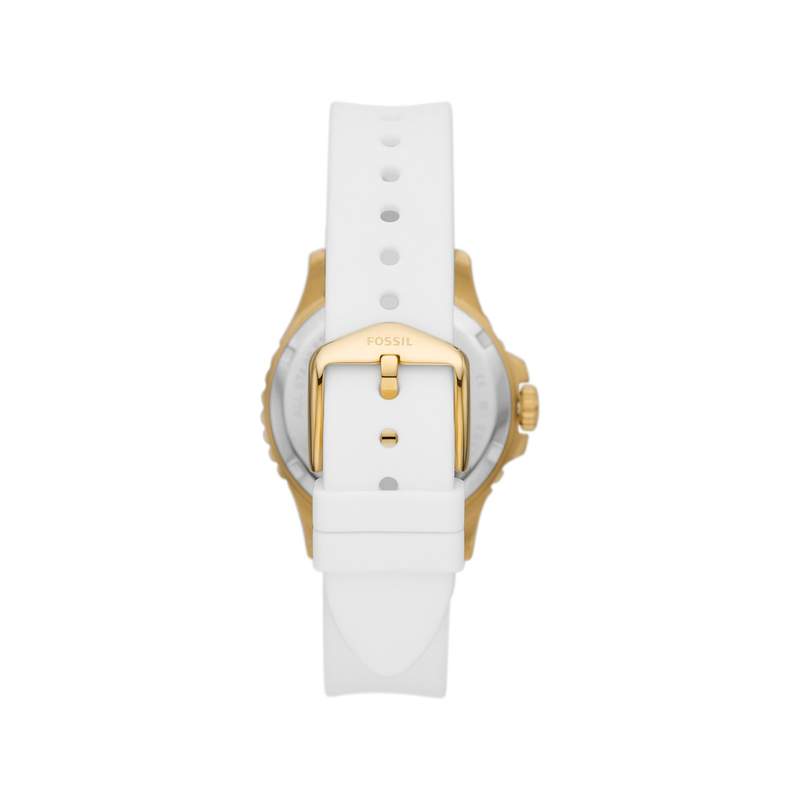 Montre FOSSIL FB-01 femme acier bracelet silicone blanc - vue 3