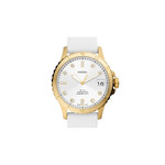 Montre FOSSIL FB-01 femme acier bracelet silicone blanc - vue D2