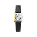 Montre HERBELIN Luna femme analogique acier bicolore bracelet cuir noir - vue 1