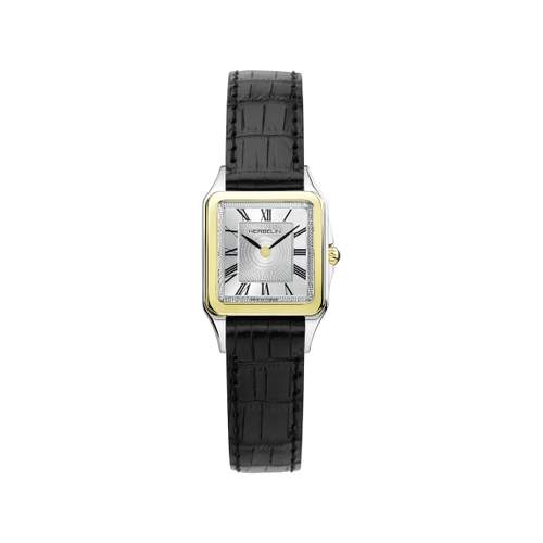 Montre HERBELIN Luna femme analogique acier bicolore bracelet cuir noir