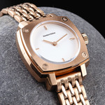 Montre HUMBERT-DROZ hd lou femme mecanique, bracelet acier rose - vue D1