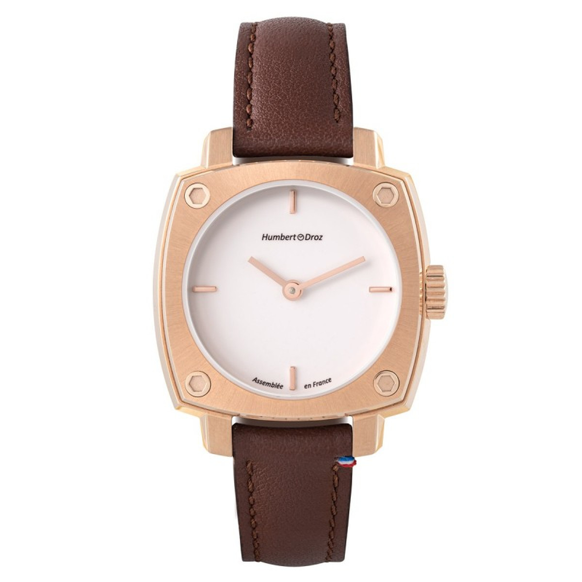 Montre HUMBERT-DROZ hd lou femme mecanique, bracelet acier rose - vue D3