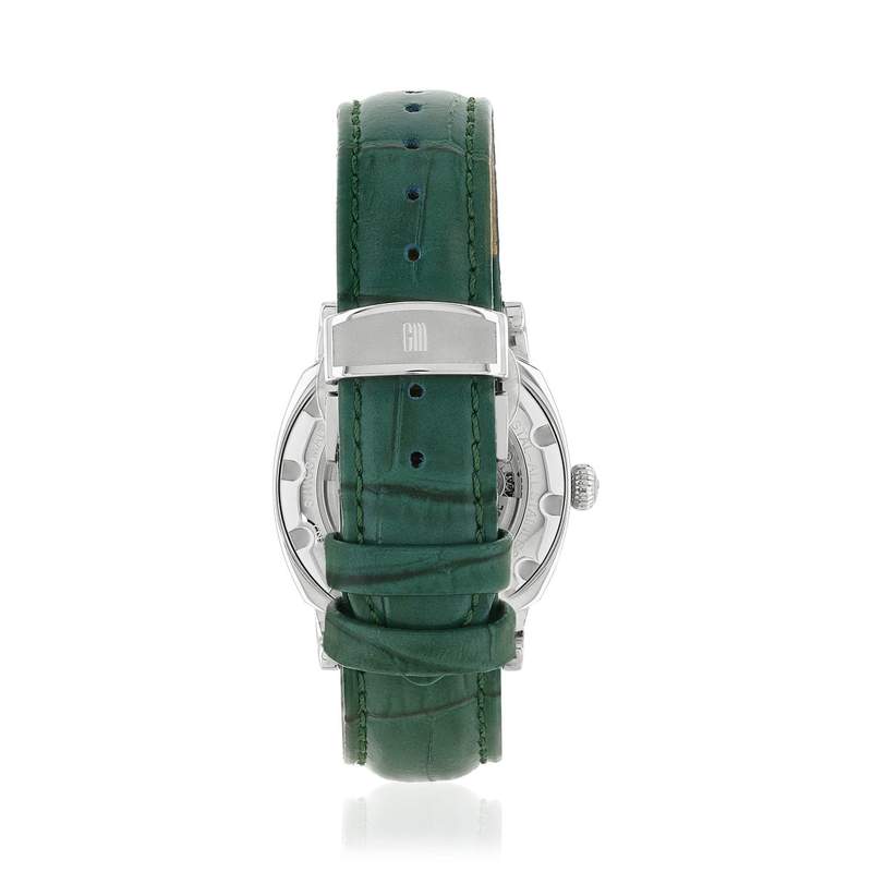 Montre MATY GM automatique cadran vert bracelet cuir vert - vue 5