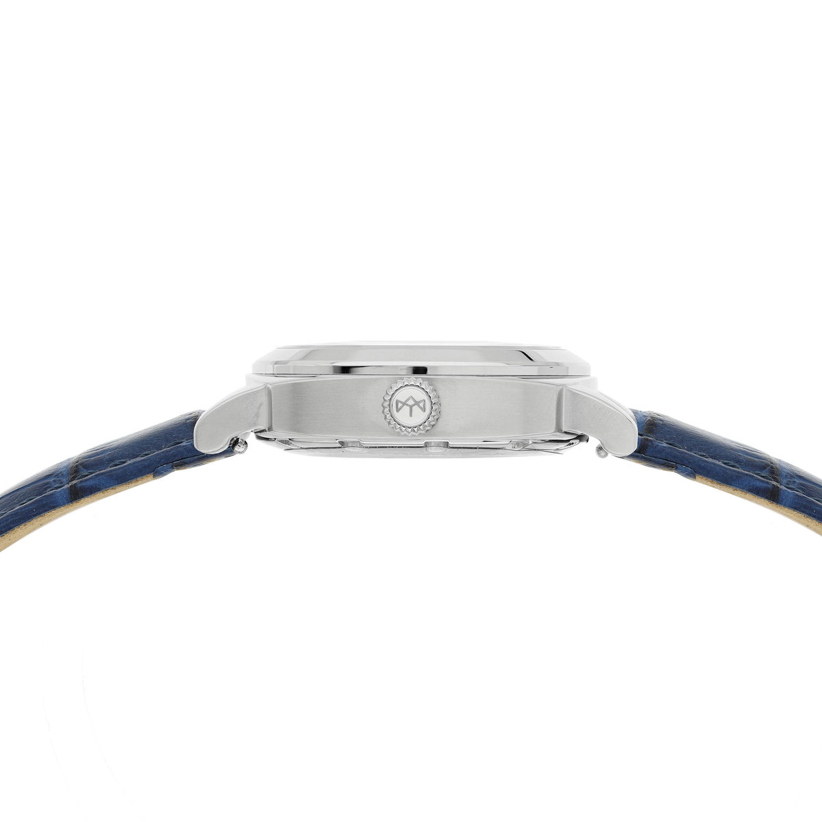 Montre MATY GM automatique cadran bleu bracelet cuir bleu - vue 2