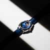 Montre MATY GM automatique cadran bleu bracelet cuir bleu - vue VD4